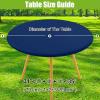 imageSmiry Round Spandex Tablecloth Elastic Fitted Washable Tablecloths for 36quot44quot Tables Waterpoof Stretch Picnic Table Cover for Dining Indoor and Outdoor BeigeNavy