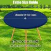 imageSmiry Round Spandex Tablecloth Elastic Fitted Washable Tablecloths for 36quot44quot Tables Waterpoof Stretch Picnic Table Cover for Dining Indoor and Outdoor BeigeNavy