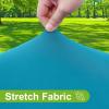 imageSmiry Round Spandex Tablecloth Elastic Fitted Washable Tablecloths for 36quot44quot Tables Waterpoof Stretch Picnic Table Cover for Dining Indoor and Outdoor BeigeTurquoise