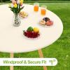 imageSmiry Round Spandex Tablecloth Elastic Fitted Washable Tablecloths for 36quot44quot Tables Waterpoof Stretch Picnic Table Cover for Dining Indoor and Outdoor BeigeBeige