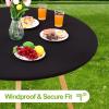 imageSmiry Round Spandex Tablecloth Elastic Fitted Washable Tablecloths for 36quot44quot Tables Waterpoof Stretch Picnic Table Cover for Dining Indoor and Outdoor BeigeBlack