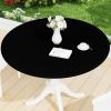 imageSmiry Round Spandex Tablecloth Elastic Fitted Washable Tablecloths for 36quot44quot Tables Waterpoof Stretch Picnic Table Cover for Dining Indoor and Outdoor BeigeBlack