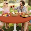 imageSmiry Round Spandex Tablecloth Elastic Fitted Washable Tablecloths for 36quot44quot Tables Waterpoof Stretch Picnic Table Cover for Dining Indoor and Outdoor BeigeRust
