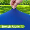 imageSmiry Round Spandex Tablecloth Elastic Fitted Washable Tablecloths for 36quot44quot Tables Waterpoof Stretch Picnic Table Cover for Dining Indoor and Outdoor BeigeBlue