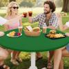 imageSmiry Round Spandex Tablecloth Elastic Fitted Washable Tablecloths for 36quot44quot Tables Waterpoof Stretch Picnic Table Cover for Dining Indoor and Outdoor BeigeEmerald Green
