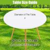 imageSmiry Round Spandex Tablecloth Elastic Fitted Washable Tablecloths for 36quot44quot Tables Waterpoof Stretch Picnic Table Cover for Dining Indoor and Outdoor BeigeWhite