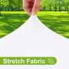 imageSmiry Round Spandex Tablecloth Elastic Fitted Washable Tablecloths for 36quot44quot Tables Waterpoof Stretch Picnic Table Cover for Dining Indoor and Outdoor BeigeWhite