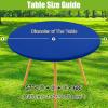 imageSmiry Round Spandex Tablecloth Elastic Fitted Washable Tablecloths for 36quot44quot Tables Waterpoof Stretch Picnic Table Cover for Dining Indoor and Outdoor BeigeBlue