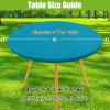 imageSmiry Round Spandex Tablecloth Elastic Fitted Washable Tablecloths for 36quot44quot Tables Waterpoof Stretch Picnic Table Cover for Dining Indoor and Outdoor BeigeTurquoise