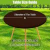 imageSmiry Round Spandex Tablecloth Elastic Fitted Washable Tablecloths for 36quot44quot Tables Waterpoof Stretch Picnic Table Cover for Dining Indoor and Outdoor BeigeCoffee