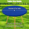 imageSmiry Round Spandex Tablecloth Elastic Fitted Washable Tablecloths for 36quot44quot Tables Waterpoof Stretch Picnic Table Cover for Dining Indoor and Outdoor BeigeBlue