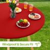 imageSmiry Round Spandex Tablecloth Elastic Fitted Washable Tablecloths for 36quot44quot Tables Waterpoof Stretch Picnic Table Cover for Dining Indoor and Outdoor BeigeRed