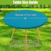 imageSmiry Round Spandex Tablecloth Elastic Fitted Washable Tablecloths for 36quot44quot Tables Waterpoof Stretch Picnic Table Cover for Dining Indoor and Outdoor BeigeTurquoise
