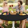 imageSmiry Round Spandex Tablecloth Elastic Fitted Washable Tablecloths for 36quot44quot Tables Waterpoof Stretch Picnic Table Cover for Dining Indoor and Outdoor BeigeBlack