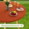 imageSmiry Round Spandex Tablecloth Elastic Fitted Washable Tablecloths for 36quot44quot Tables Waterpoof Stretch Picnic Table Cover for Dining Indoor and Outdoor BeigeRust