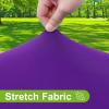 imageSmiry Round Spandex Tablecloth Elastic Fitted Washable Tablecloths for 36quot44quot Tables Waterpoof Stretch Picnic Table Cover for Dining Indoor and Outdoor BeigePurple
