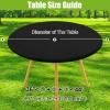imageSmiry Round Spandex Tablecloth Elastic Fitted Washable Tablecloths for 36quot44quot Tables Waterpoof Stretch Picnic Table Cover for Dining Indoor and Outdoor BeigeBlack