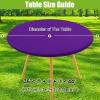 imageSmiry Round Spandex Tablecloth Elastic Fitted Washable Tablecloths for 36quot44quot Tables Waterpoof Stretch Picnic Table Cover for Dining Indoor and Outdoor BeigePurple