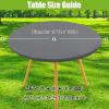 imageSmiry Round Spandex Tablecloth Elastic Fitted Washable Tablecloths for 36quot44quot Tables Waterpoof Stretch Picnic Table Cover for Dining Indoor and Outdoor BeigeGrey