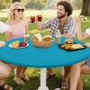 imageSmiry Round Spandex Tablecloth Elastic Fitted Washable Tablecloths for 36quot44quot Tables Waterpoof Stretch Picnic Table Cover for Dining Indoor and Outdoor BeigeTurquoise