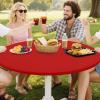 imageSmiry Round Spandex Tablecloth Elastic Fitted Washable Tablecloths for 36quot44quot Tables Waterpoof Stretch Picnic Table Cover for Dining Indoor and Outdoor BeigeRed