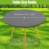 imageSmiry Round Spandex Tablecloth Elastic Fitted Washable Tablecloths for 36quot44quot Tables Waterpoof Stretch Picnic Table Cover for Dining Indoor and Outdoor BeigeGrey