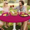 imageSmiry Round Spandex Tablecloth Elastic Fitted Washable Tablecloths for 36quot44quot Tables Waterpoof Stretch Picnic Table Cover for Dining Indoor and Outdoor BeigeFuchsia