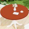 imageSmiry Round Spandex Tablecloth Elastic Fitted Washable Tablecloths for 36quot44quot Tables Waterpoof Stretch Picnic Table Cover for Dining Indoor and Outdoor BeigeRust