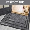 imageSmiry Front Door Mat Indoor Outdoor Entrance Heavy Duty Natural Rubber Trap Dirt and Moisture NonSlip Doormats Low Profile Easy Clean Patio Porch Entryway Mat 295x17 Ocean BlueSilver Grey