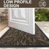 imageSmiry Front Door Mat Indoor Outdoor Entrance Heavy Duty Natural Rubber Trap Dirt and Moisture NonSlip Doormats Low Profile Easy Clean Patio Porch Entryway Mat 295x17 Ocean BlueBrown
