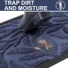 imageSmiry Front Door Mat Indoor Outdoor Entrance Heavy Duty Natural Rubber Trap Dirt and Moisture NonSlip Doormats Low Profile Easy Clean Patio Porch Entryway Mat 295x17 Ocean BlueNavy