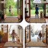 imageSmiry Front Door Mat Indoor Outdoor Entrance Heavy Duty Natural Rubber Trap Dirt and Moisture NonSlip Doormats Low Profile Easy Clean Patio Porch Entryway Mat 295x17 Ocean BlueCoffee