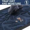 imageSmiry Front Door Mat Indoor Outdoor Entrance Heavy Duty Natural Rubber Trap Dirt and Moisture NonSlip Doormats Low Profile Easy Clean Patio Porch Entryway Mat 295x17 Ocean BlueOcean Blue