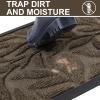 imageSmiry Front Door Mat Indoor Outdoor Entrance Heavy Duty Natural Rubber Trap Dirt and Moisture NonSlip Doormats Low Profile Easy Clean Patio Porch Entryway Mat 295x17 Ocean BlueBrown
