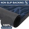imageSmiry Front Door Mat Indoor Outdoor Entrance Heavy Duty Natural Rubber Trap Dirt and Moisture NonSlip Doormats Low Profile Easy Clean Patio Porch Entryway Mat 295x17 Ocean BlueOcean Blue