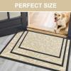 imageSmiry Front Door Mat Indoor Outdoor Entrance Heavy Duty Natural Rubber Trap Dirt and Moisture NonSlip Doormats Low Profile Easy Clean Patio Porch Entryway Mat 295x17 Ocean BlueBeige