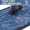 imageSmiry Front Door Mat Indoor Outdoor Entrance Heavy Duty Natural Rubber Trap Dirt and Moisture NonSlip Doormats Low Profile Easy Clean Patio Porch Entryway Mat 295x17 Ocean BlueBlue