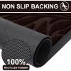 imageSmiry Front Door Mat Indoor Outdoor Entrance Heavy Duty Natural Rubber Trap Dirt and Moisture NonSlip Doormats Low Profile Easy Clean Patio Porch Entryway Mat 295x17 Ocean BlueDark Brown