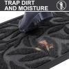 imageSmiry Front Door Mat Indoor Outdoor Entrance Heavy Duty Natural Rubber Trap Dirt and Moisture NonSlip Doormats Low Profile Easy Clean Patio Porch Entryway Mat 295x17 Ocean BlueGrey