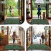imageSmiry Front Door Mat Indoor Outdoor Entrance Heavy Duty Natural Rubber Trap Dirt and Moisture NonSlip Doormats Low Profile Easy Clean Patio Porch Entryway Mat 295x17 Ocean BlueGreen