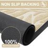 imageSmiry Front Door Mat Indoor Outdoor Entrance Heavy Duty Natural Rubber Trap Dirt and Moisture NonSlip Doormats Low Profile Easy Clean Patio Porch Entryway Mat 295x17 Ocean BlueBeige
