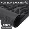 imageSmiry Front Door Mat Indoor Outdoor Entrance Heavy Duty Natural Rubber Trap Dirt and Moisture NonSlip Doormats Low Profile Easy Clean Patio Porch Entryway Mat 295x17 Ocean BlueGrey
