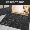imageSmiry Front Door Mat Indoor Outdoor Entrance Heavy Duty Natural Rubber Trap Dirt and Moisture NonSlip Doormats Low Profile Easy Clean Patio Porch Entryway Mat 295x17 Ocean BlueBlack