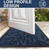 imageSmiry Front Door Mat Indoor Outdoor Entrance Heavy Duty Natural Rubber Trap Dirt and Moisture NonSlip Doormats Low Profile Easy Clean Patio Porch Entryway Mat 295x17 Ocean BlueOcean Blue