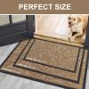 imageSmiry Front Door Mat Indoor Outdoor Entrance Heavy Duty Natural Rubber Trap Dirt and Moisture NonSlip Doormats Low Profile Easy Clean Patio Porch Entryway Mat 295x17 Ocean BlueCoffee