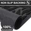 imageSmiry Front Door Mat Indoor Outdoor Entrance Heavy Duty Natural Rubber Trap Dirt and Moisture NonSlip Doormats Low Profile Easy Clean Patio Porch Entryway Mat 295x17 Ocean BlueBlack