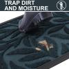 imageSmiry Front Door Mat Indoor Outdoor Entrance Heavy Duty Natural Rubber Trap Dirt and Moisture NonSlip Doormats Low Profile Easy Clean Patio Porch Entryway Mat 295x17 Ocean BlueLake Blue