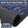 imageSmiry Front Door Mat Indoor Outdoor Entrance Heavy Duty Natural Rubber Trap Dirt and Moisture NonSlip Doormats Low Profile Easy Clean Patio Porch Entryway Mat 295x17 Ocean BlueNavy