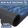 imageSmiry Front Door Mat Indoor Outdoor Entrance Heavy Duty Natural Rubber Trap Dirt and Moisture NonSlip Doormats Low Profile Easy Clean Patio Porch Entryway Mat 295x17 Ocean BlueBlue