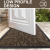 imageSmiry Front Door Mat Indoor Outdoor Entrance Heavy Duty Natural Rubber Trap Dirt and Moisture NonSlip Doormats Low Profile Easy Clean Patio Porch Entryway Mat 295x17 Ocean BlueMix Brown